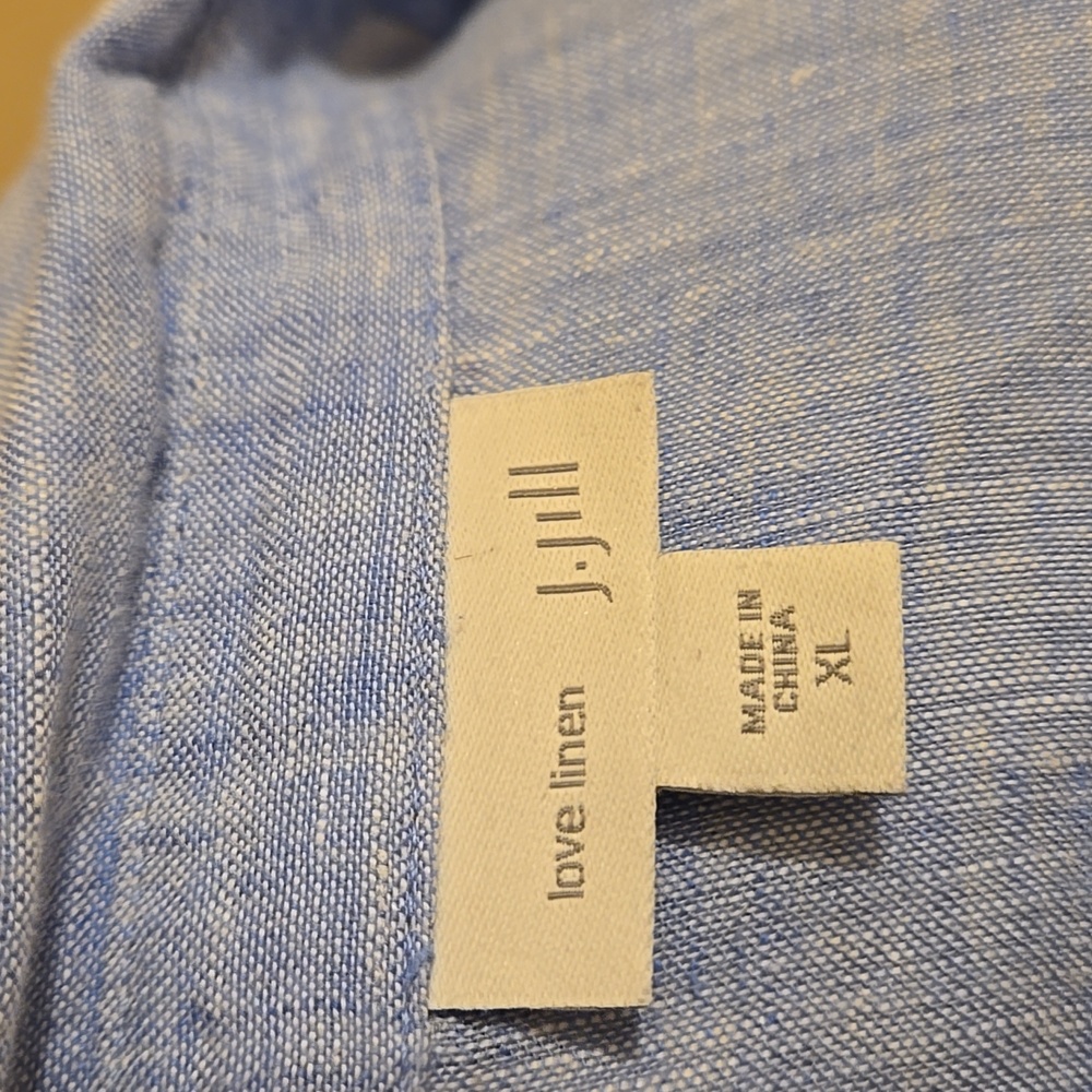 J. Jill "love linen" light blue long sleeved shirt dress Sz XL - Picture 6 of 8